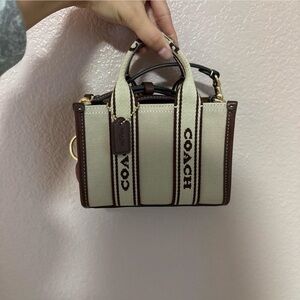 Coach Mini Bag in Cream and Brown